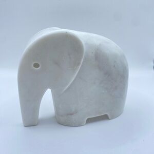White Marble Elephant Sculpture